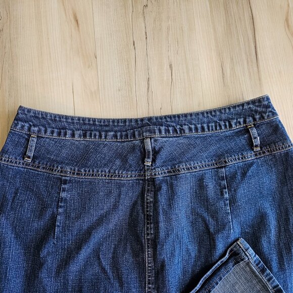London & London Jean Dark Blue Denim Skirt Classic Blue Denim Skirt Size 18 - Picture 3 of 10